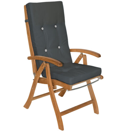 6x Cojínes de sillas con respaldo alto asientos rellenados jardín exterior 