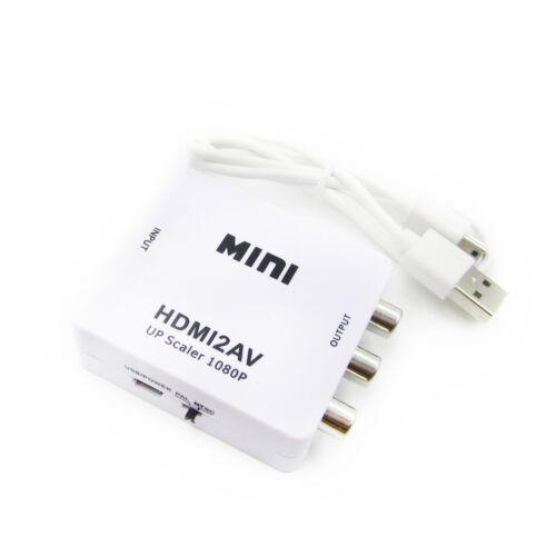 Mini Composite AV CVBS 3RCA zu HDMI Video Converter Adapter 720p 1080p White