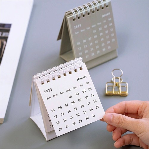 Monthly Calendar Calender Desk Portabl Mini Flip 2020-2021 Standing Desktop