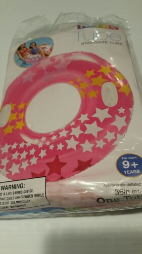 INFLATABLE STARGAZE /"PINK/" SWIMMING POOL TUBE FLOAT with /"HANDLES/"