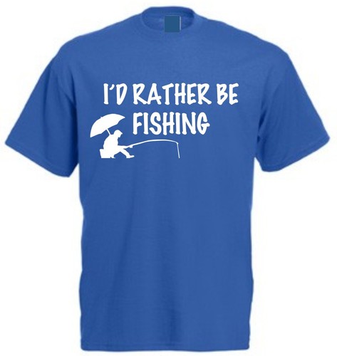 I/'D RATHER BE FISHING T-SHIRT tackle carp pike rod reel masterbait equipment