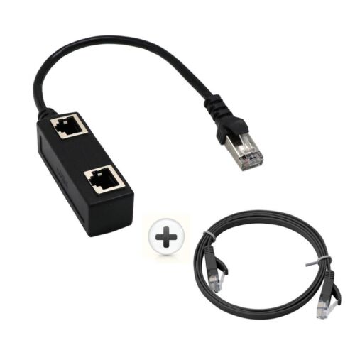 RJ45 Y Splitter Adapter 1 to 2 Port Cable for CAT 5//CAT 6 LAN Ethernet Socket OP