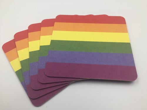 TRADITIONAL CARD PUB BEERMATS WEDDINGS PARTY OFFICE GAY RAINBOW BEER MATS