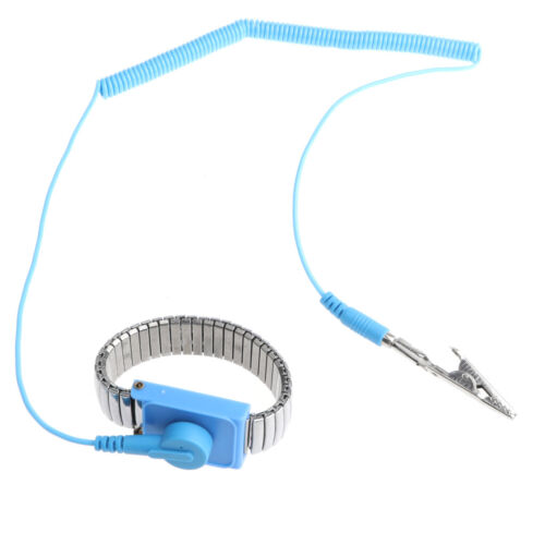 ESD Anti-static Wrist Strap with 2.4m Adjustable Spring Blue Grounding Wire