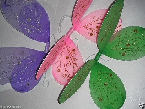 Large 17/" x 15/" Enchanted ANGEL FAIRY Costume Halloween Girl/'s BUTTERFLY WINGS