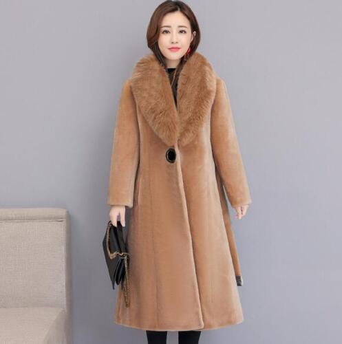 Women Winter New Luxury Wool Coats Fur Collar Waist Blet Mid-long Warm Outwear