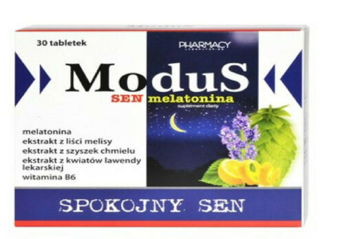 Extrakt von Hopfenzapfen Lavendelblüten Entspannung MODUS Melatonin 1 mg 30Tabl 