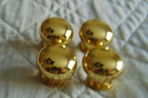 Lot of 12 SOLID BRASS Cabinet Knobs Drawer Pulls Round Ball Mushroom-New 