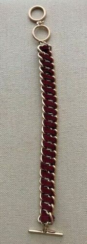 Premier Designs Jewelry Cranberry red suede /& gold 7 1//2-8 1//2/" bracelet RV $39