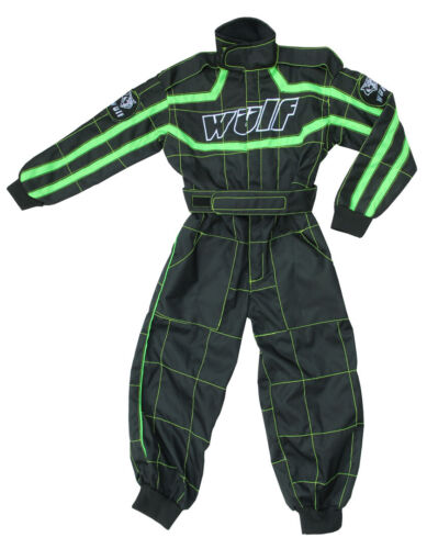 Kids 11-12 Wulfsport Overall Suit Motocross XL Youth Quad Green Kawasaki Go Kart 