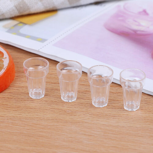 4pcs 1//12 dollhouse miniature clear wine drink cups toys kids doll accessory SP