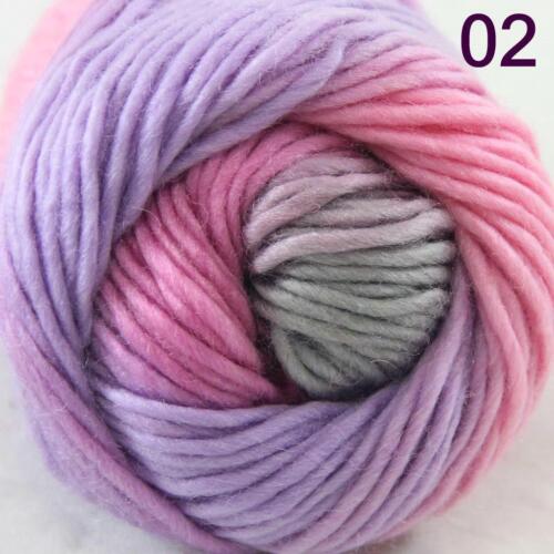 AIP Sale 1 Skein x50g Rainbows Coarse Hand Knit Quick Wool Yarn Shawl Scarves 02