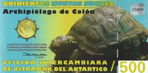 500 nuevos sucres POLYMER Galapagos fantasy note