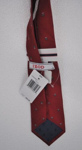 Details about  / IZOD men/'s 100/% SILK SKINNY NECK TIE Christmas Presents Box Pattern Red nwt $45