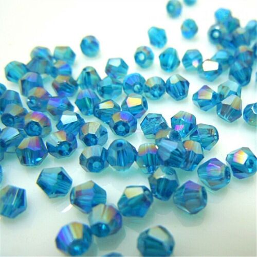 650pcs 3mm 4mm 6mm 8mm Beads Loose Crystal Bicone Glass Faceted Bracelet Jewelry 