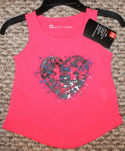 - Size 24 mo New Girls Under Armour Summer Outfit Shirt, Shorts; Pink//Black
