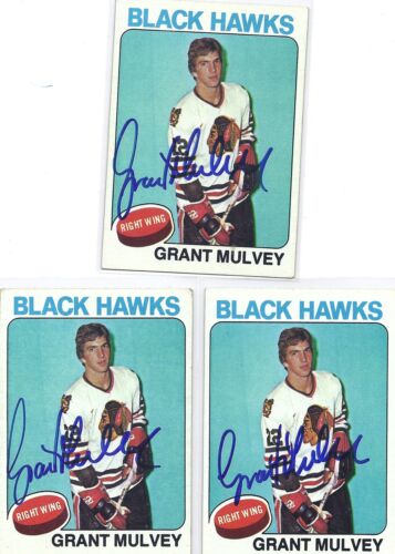 1975-76 Topps #272 Grant Mulvey Chicago Black Hawks Autographed Hockey Card Rook 