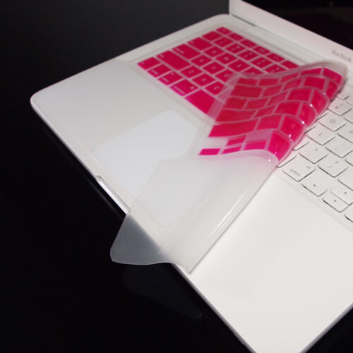 FULL HOT PINK Keyboard Skin Cover Case for Macbook White 13/"
