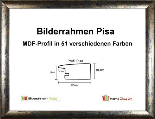 Pisa MDF-Bilderrahmen Metall II von 21 x 30 bis 21 x 39 cm