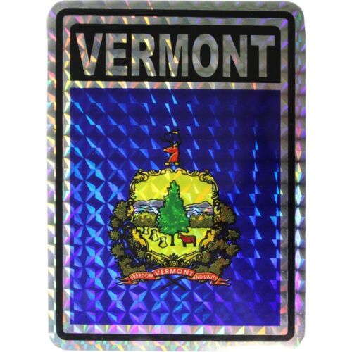State of Vermont Flag Reflective Decal Bumper Sticker 