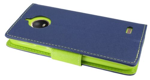 Funda protectora funda protectora libro bolso funda de móvil para lenovo moto e4 en azul-verde 
