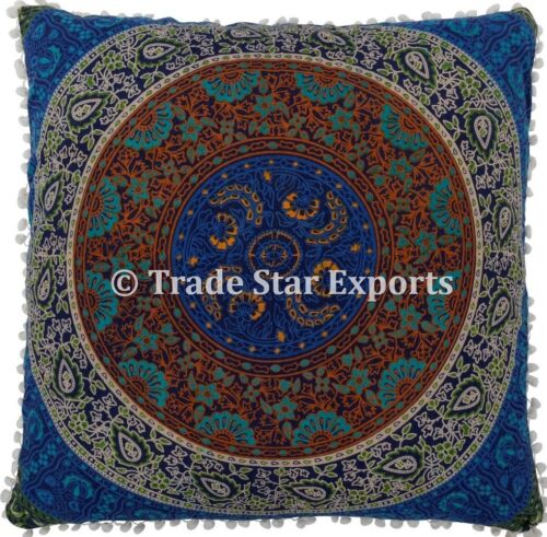 Indian Mandala Euro Sham Cushion Cover 26x26 Ethnic Cotton Cushion Pillow Cases