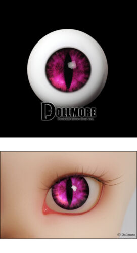 14mm Acrylic Cat Eyes ooak 14mm OMeta Half Round Acrylic Eyes Pink 07