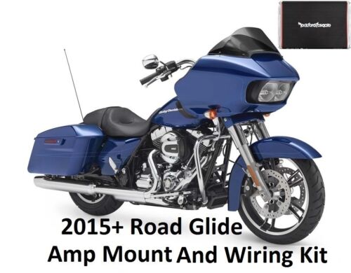 Harley Road Glide amp mount and wiring kit Rockford pbr300x2 pbr300x4 2015
