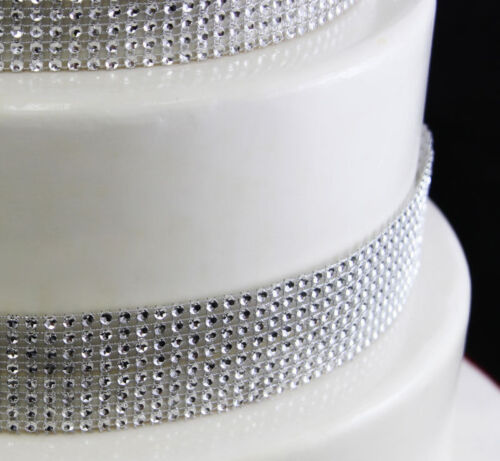 SILVER Strips Diamonte Rhinestone Crystal Diamond Wedding Card Banding Ribbon 