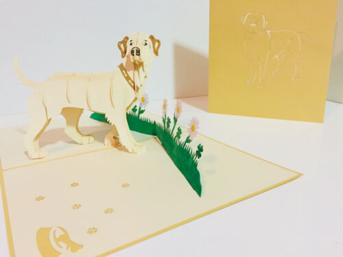 Details about  / OrigamiPopCards.com White Labrador Dog 3D Pop Up Greeting Card Birthday Blank