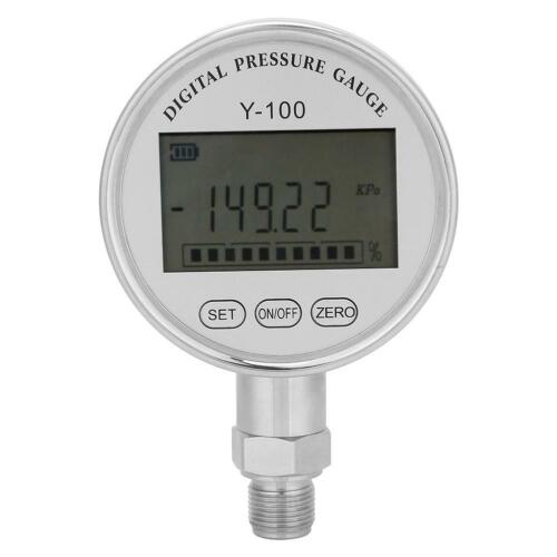 Y100 Digital Druckmesser Hydraulisch Manometer Druckmessgerät mit 6 Messbereich 
