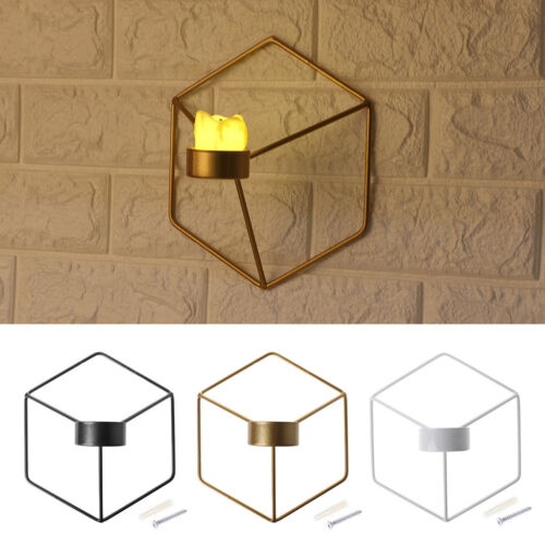 Nordic Style Metal 3D Geometric Candlestick Wall Candle Holder Sconce Home Decor