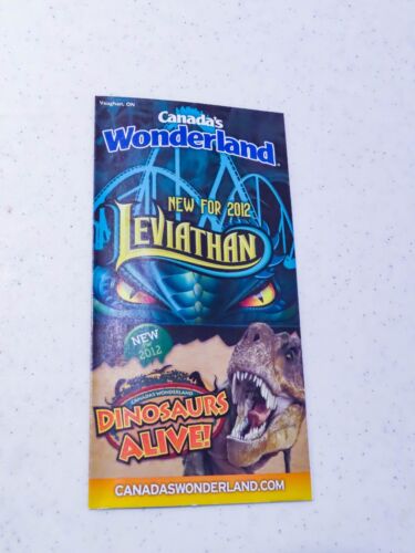 2012 Canada/'s Wonderland Park Map featuring Leviathan and Dinosaurs Alive