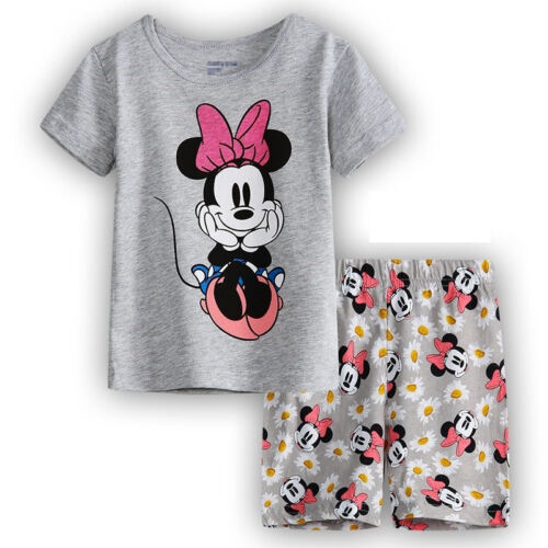 Kids Boys Girls Minnie Mickey Mouse Summer Outfits Casual Top Short Pants Set
