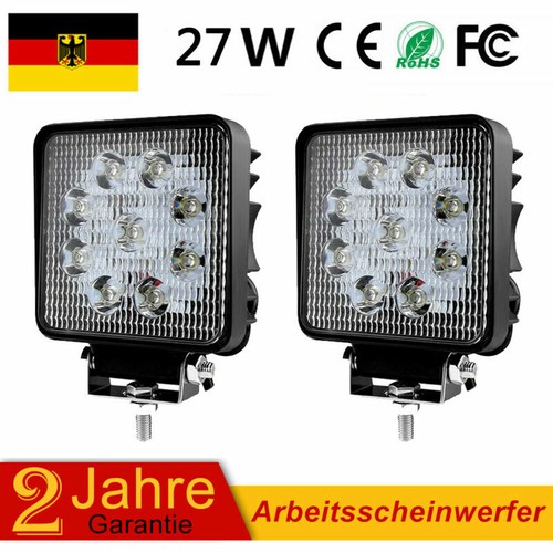 LED Arbeitsscheinwerfer Scheinwerfer Arbeitslicht Offroad Bagger KFZ SUV 2X 27W