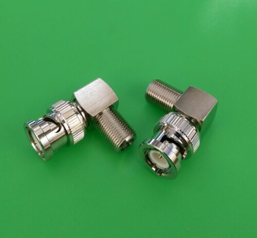 2 PCS USA Seller Right Angle BNC Male to F Female Connector