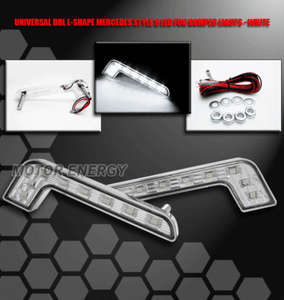 MERCEDES L-STYLE 8LED WHITE DRL DAYTIME RUNNING BUMPER LIGHT EDGE TAURUS INSIGHT
