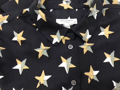 ~EQUIPMENT Rossi printed washed Button Detail Star Print Silk Shirt 