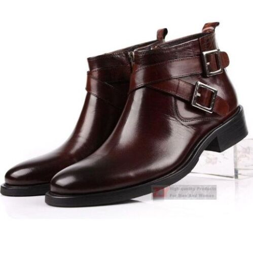 Real Leather Men Ankle Boots Formal Shoes Dress Shoes Business High Top Stylish 