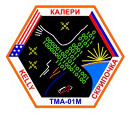 Nasa Space SOYUZ Kelly TMA-01M 10cm x 8.7cm Embroidered Badge Patch Sew Iron On