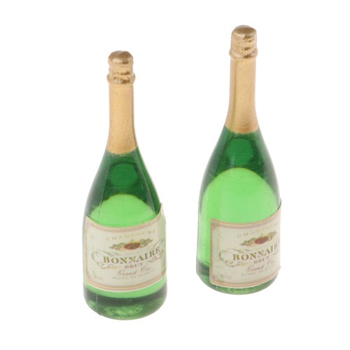 Pack of 6 Wine Champagne Beer Bottles for 1:12 Scale Dollhouse Bar Supplies