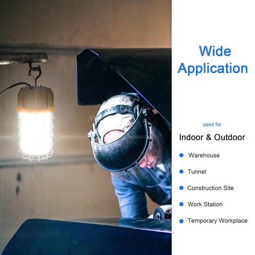100W Hanging LED Temporary Work Light 14500LM High Bay Basement Tunnel Workshop