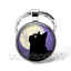 Wiccan Cat Photo Cabochon Glass Tibet Silver Keychain Keyring#EN25