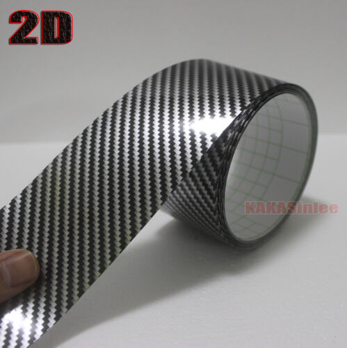 Wide-Used Black 2D Glossy Texture Carbon Fiber Vinyl Tape Wrap Film Sticker HD 