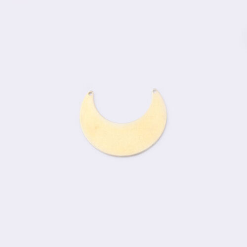 20x Raw Brass Moon Crescent Shape Charm Pendant for Necklace Connector Findings 