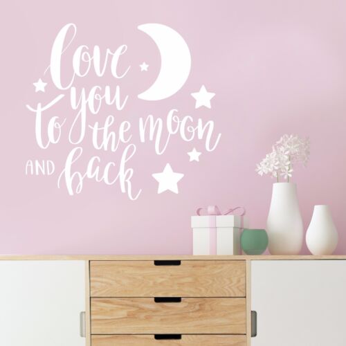Moon & Back Quote Love Stars Wall Sticker Baby Nursery Idea Decal Decor