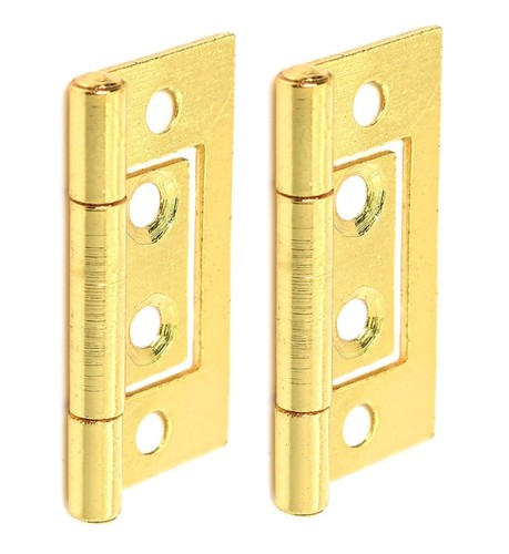 2 x Brass HURLINGE Flush Door Cabinet Cupboard Hinges 50mm UK Crompton 105EB