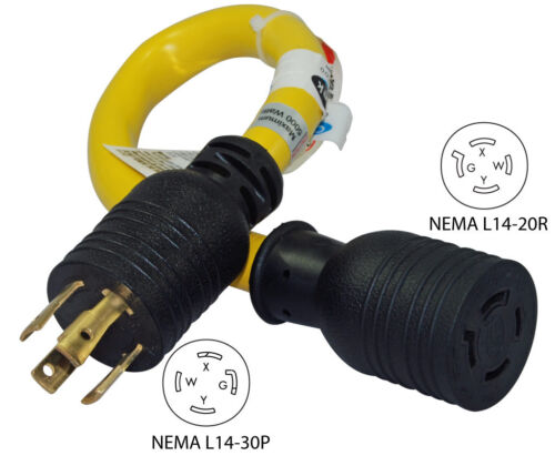 Inlet Box Adapter Conntek PL1430L1420 L14-30P to L14-20R 30A to 20A Generator