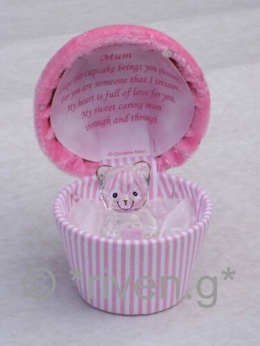 Special MOTHER@Cute ours Box@22ct Gold@Unique maman Gift@CUPCAKE KEEPSAKE@HEART