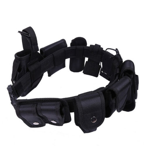 Police Guard Tactical Belt Buckles 9 Pouches Utility Kit Security System UK
